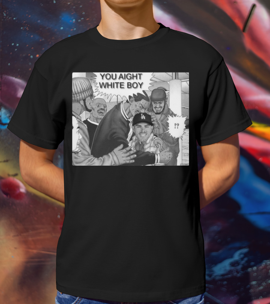 Freddie Freeman LA Dodgers You Aight White Boy Manga T-Shirt