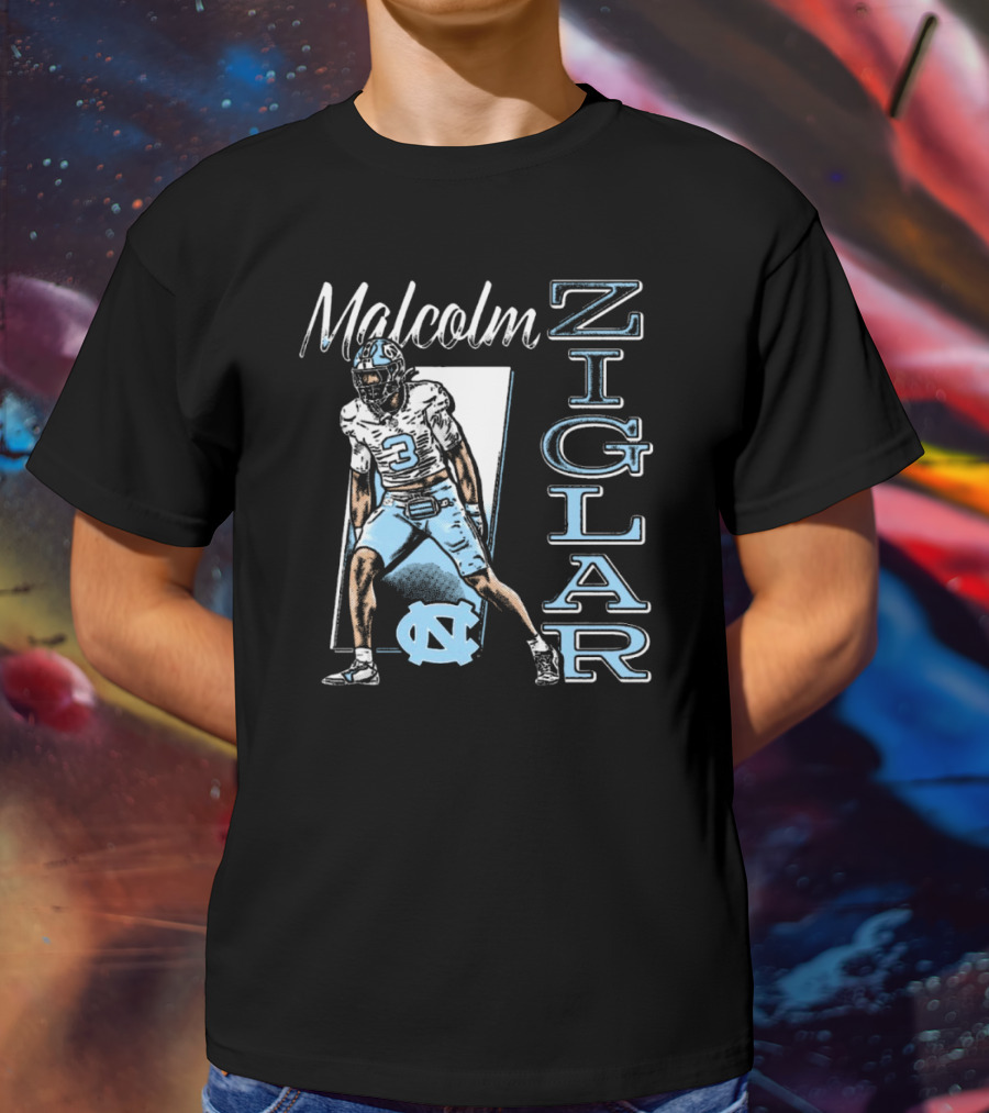 Malcolm Ziglar North Carolina Tar Heels Football Player UNC T-Shirt