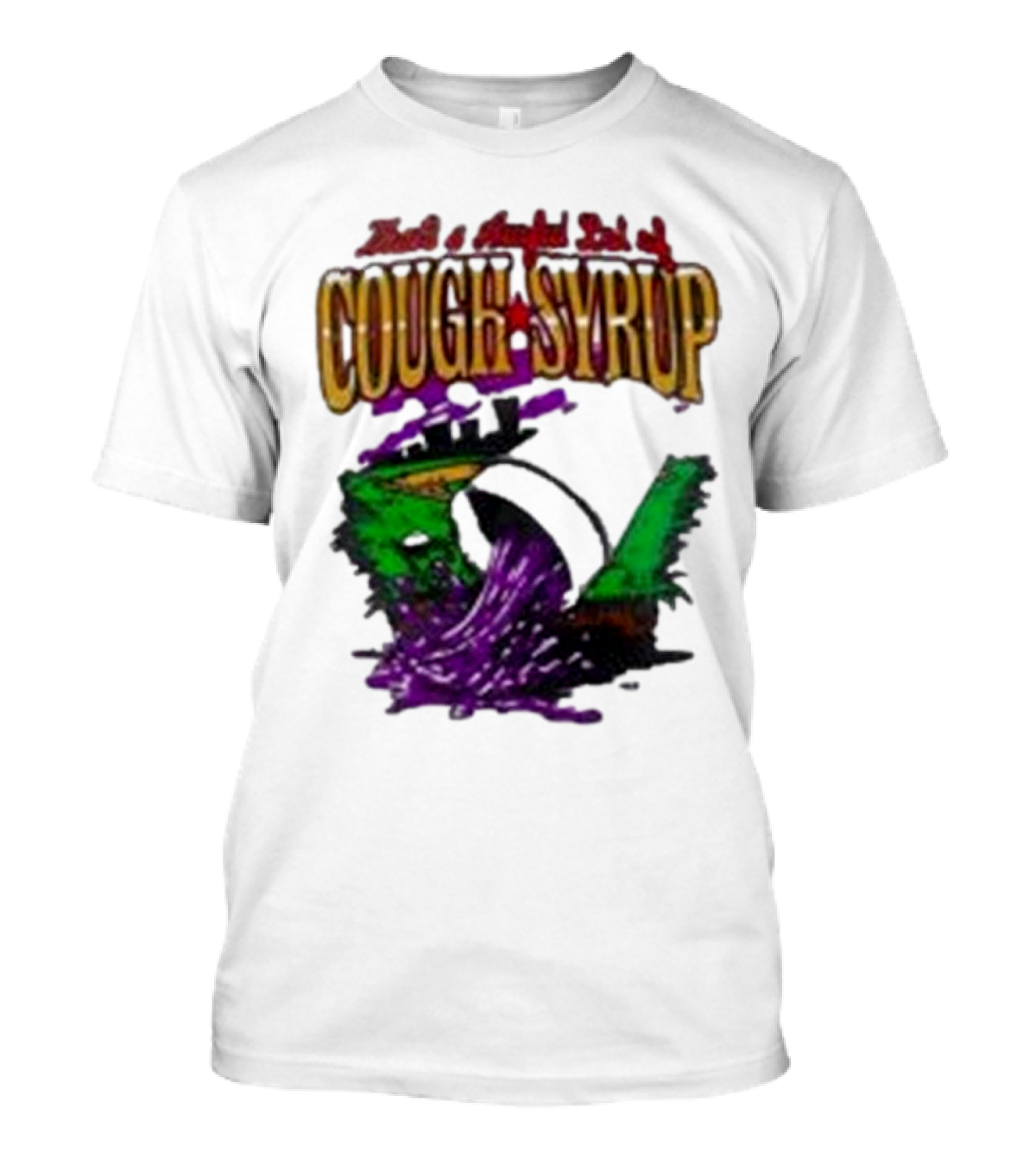 Baseball That’s A Awful Lot Of Cough Syrup Cityscape And Pouring Purple Liquid T-Shirt