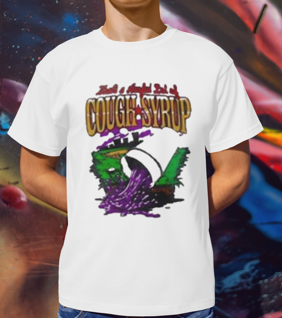 Baseball That’s A Awful Lot Of Cough Syrup Cityscape And Pouring Purple Liquid T-Shirt