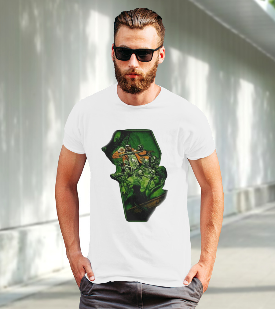 You Only Die 1nce SS Freddie Gibbs Zombie Battle Green Scene T-Shirt