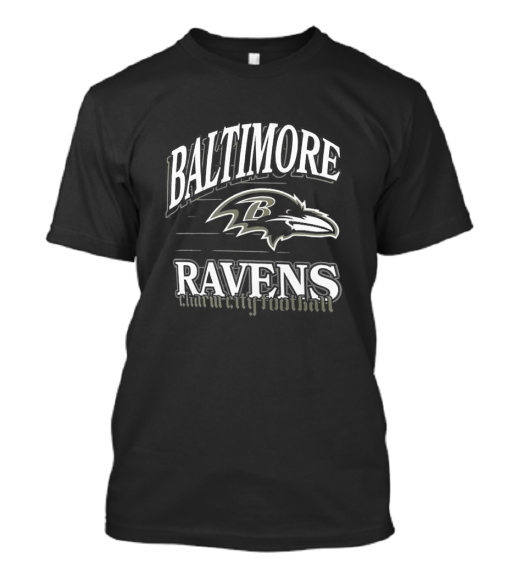 Baltimore Ravens Charm City Football Retro Gridiron T-Shirt