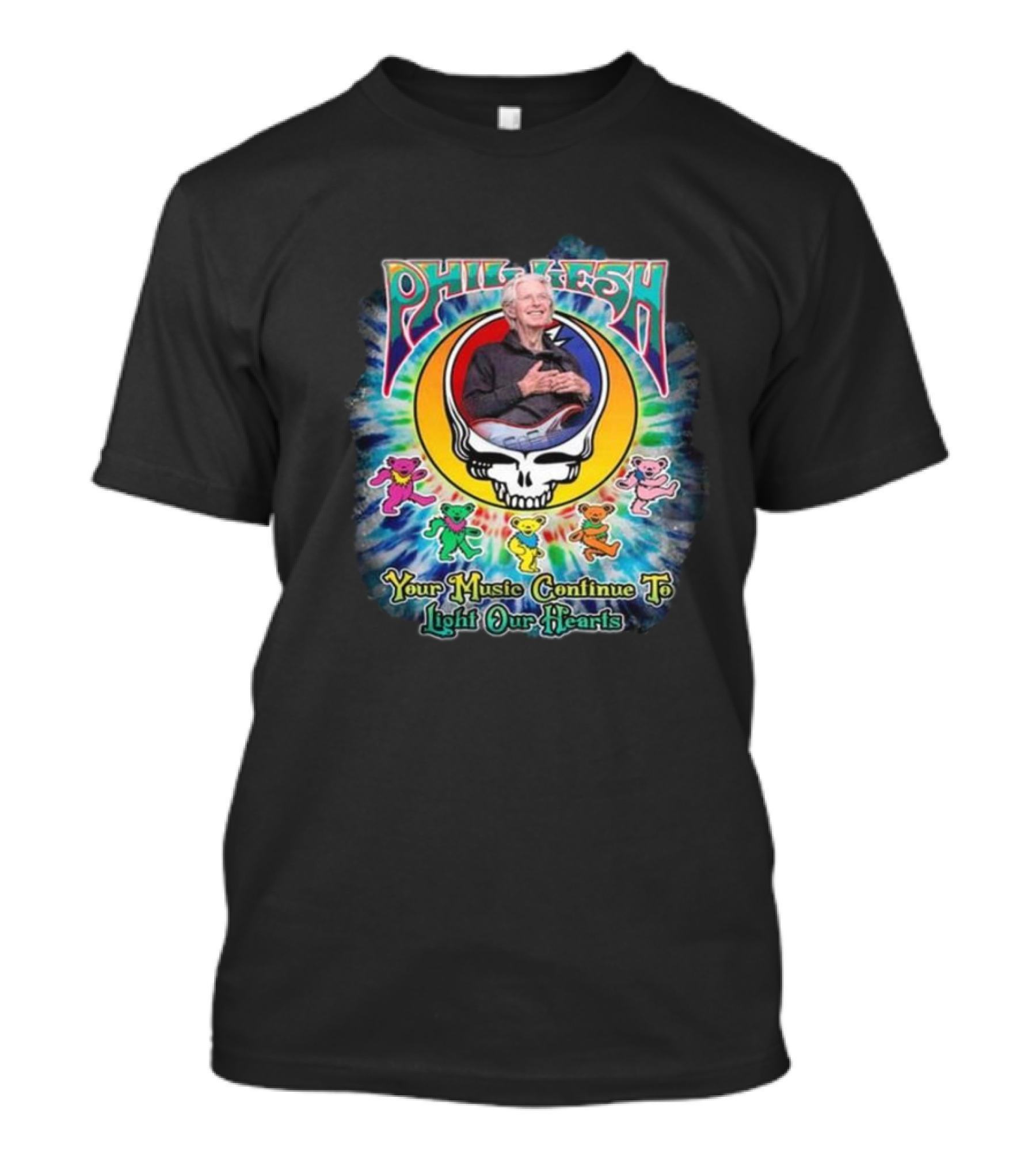 Phil Lesh Your Music Continue To Light Our Hearts Grateful Dead Bears T-Shirt