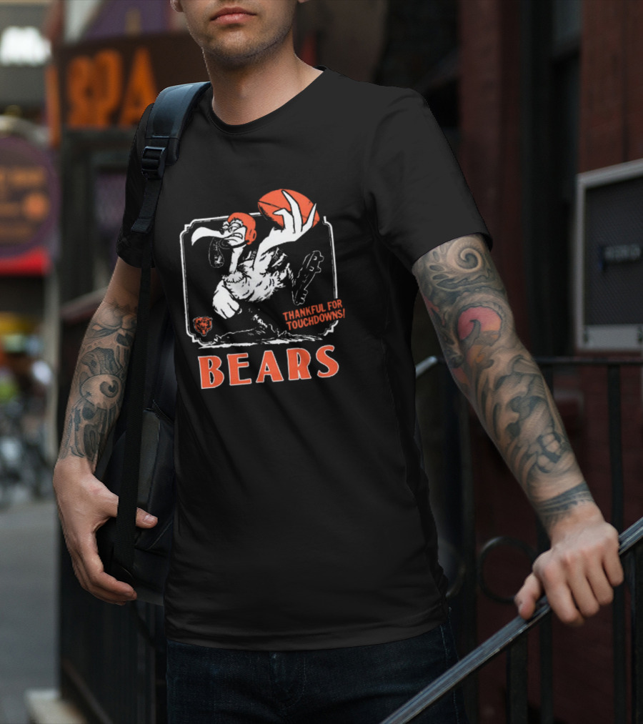 Chicago Bears Thankful For Touchdowns Goose Football Helmet T-Shirt
