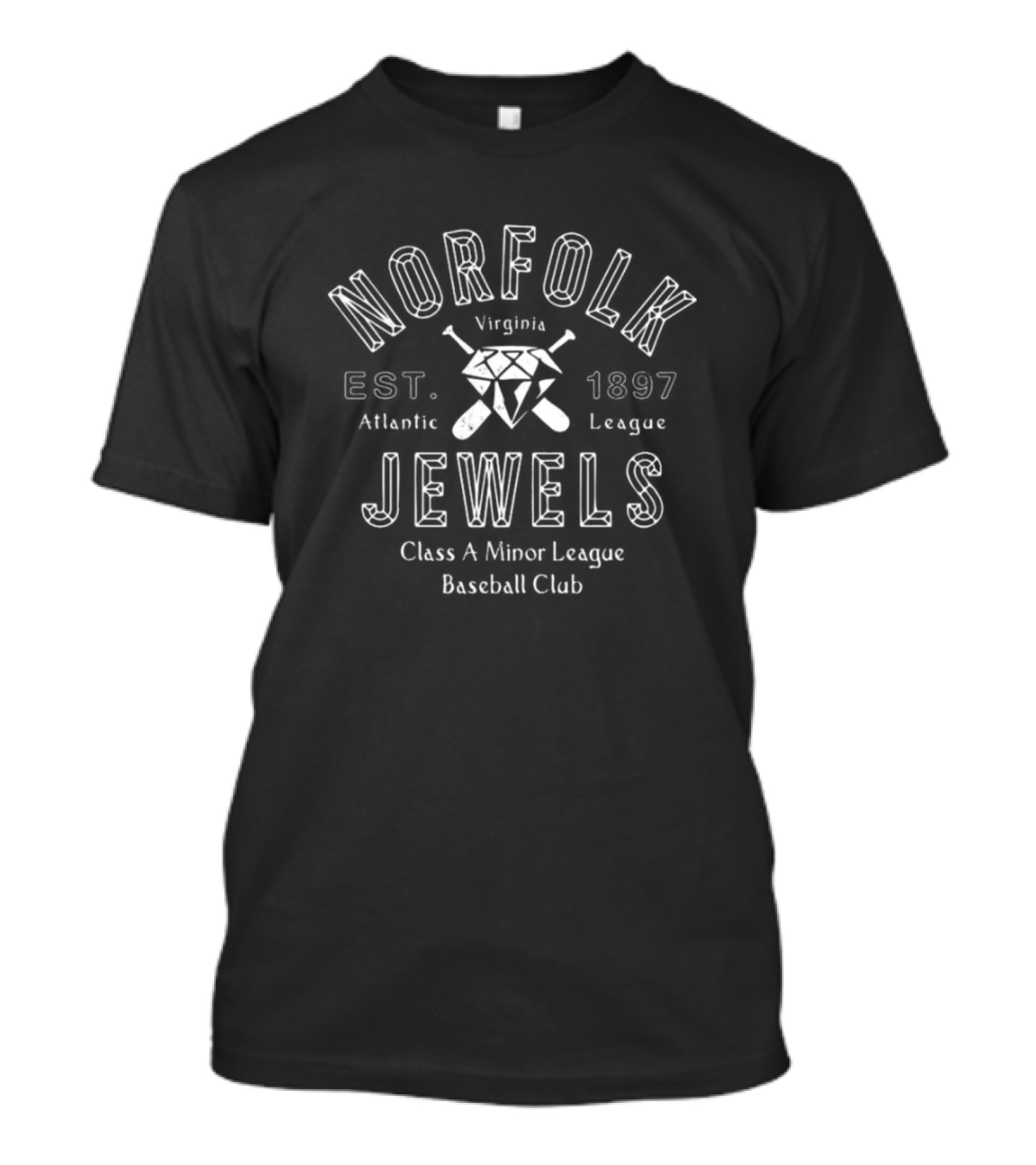 Norfolk Jewels Virginia Est. 1897 Atlantic League Class A Minor League Baseball Club T-Shirt