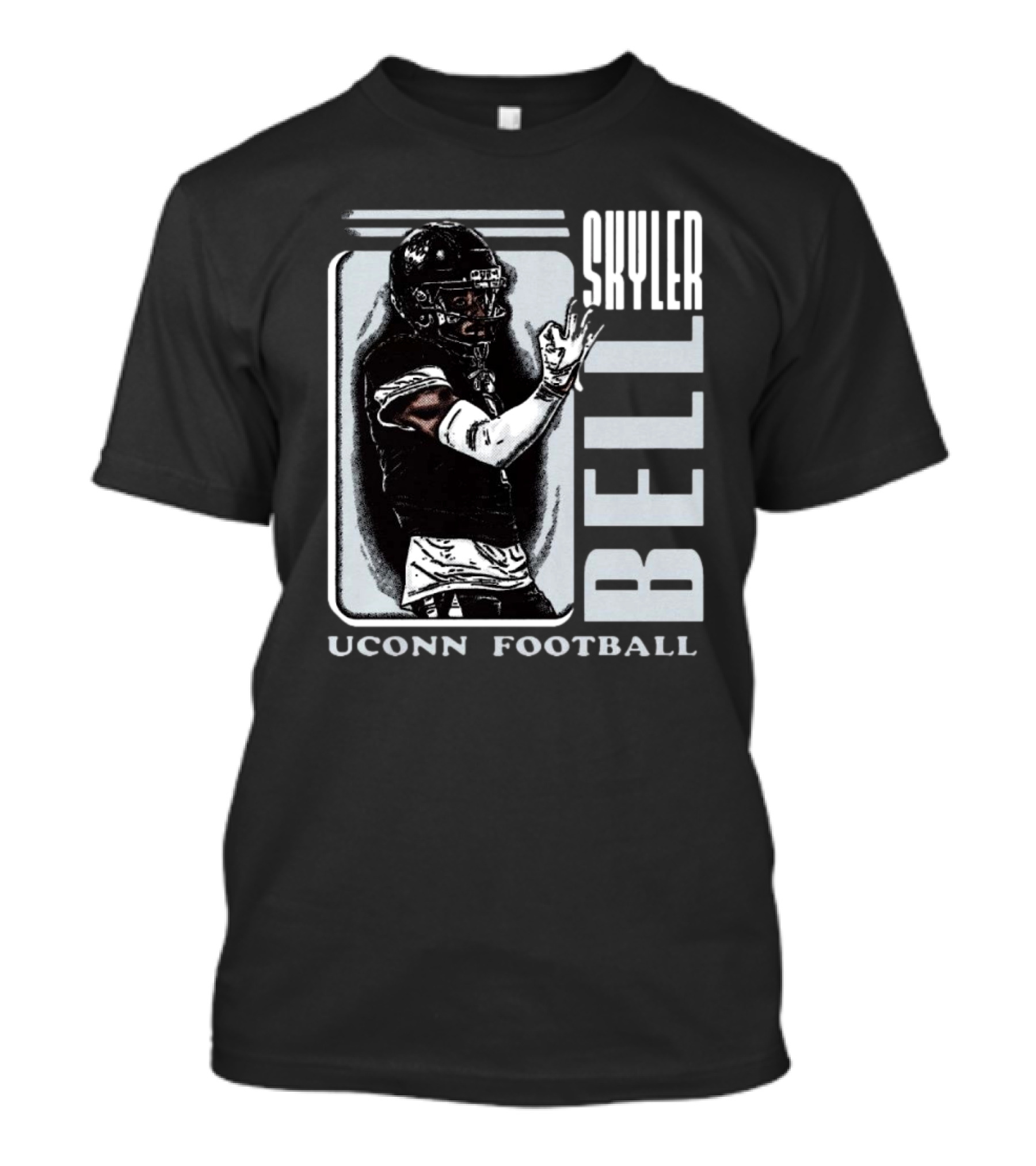 Skyler Bell Uconn Football Player Action Pose T-Shirt
