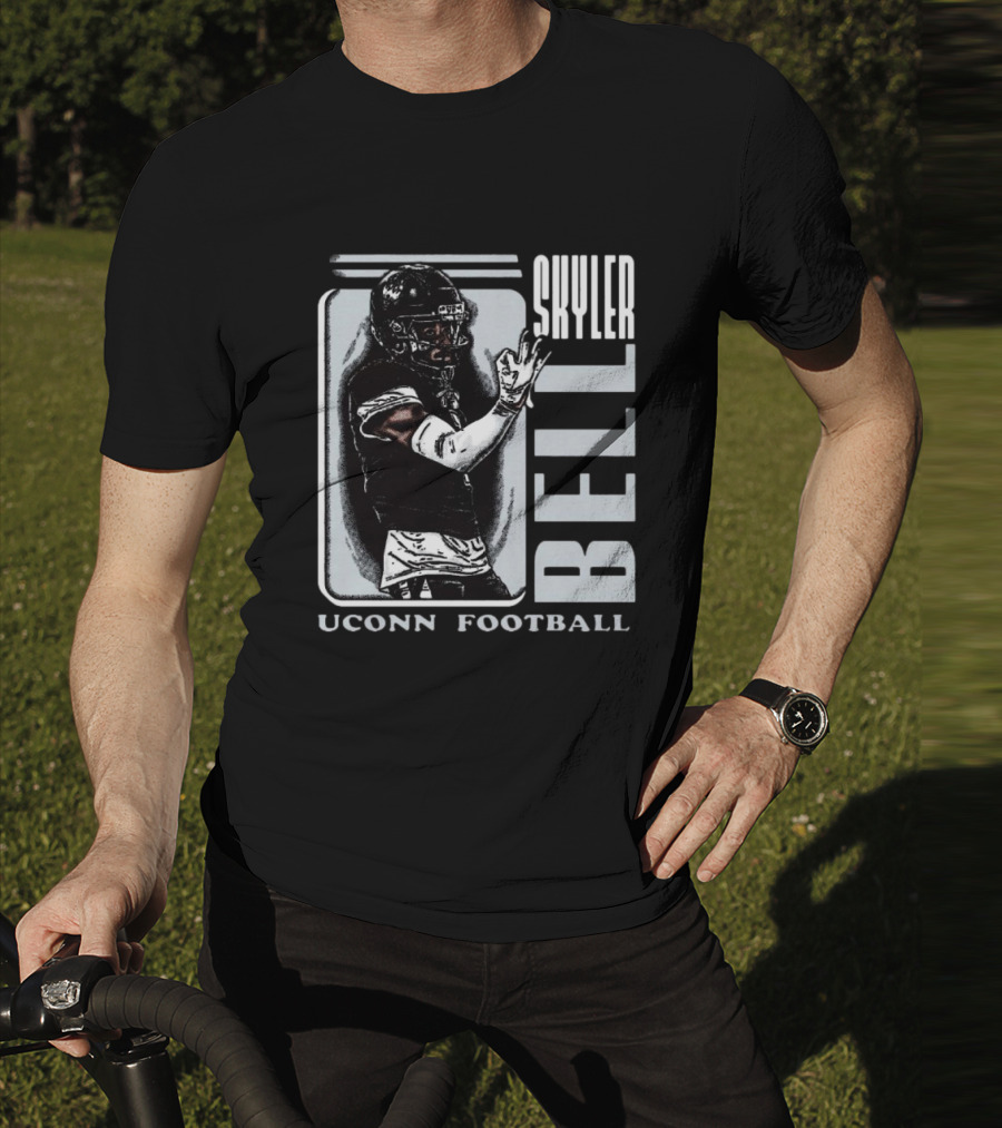 Skyler Bell Uconn Football Player Action Pose T-Shirt