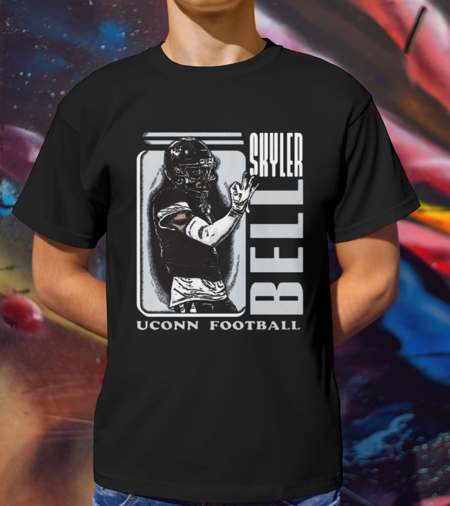 Skyler Bell Uconn Football Player Action Pose T-Shirt