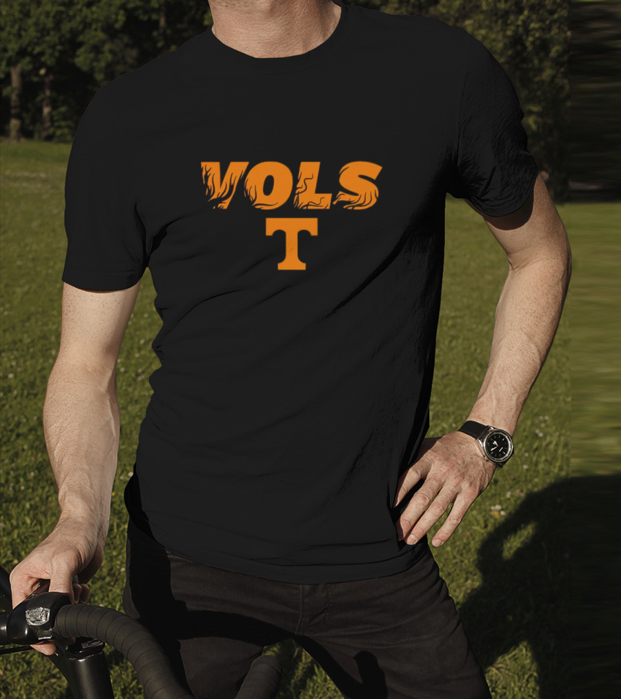 Tennessee Vols Flame Text Dark Mode T T-Shirt