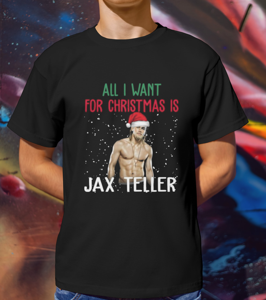 All I Want For Christmas Is Jax Teller Santa Hat Snowflakes T-Shirt