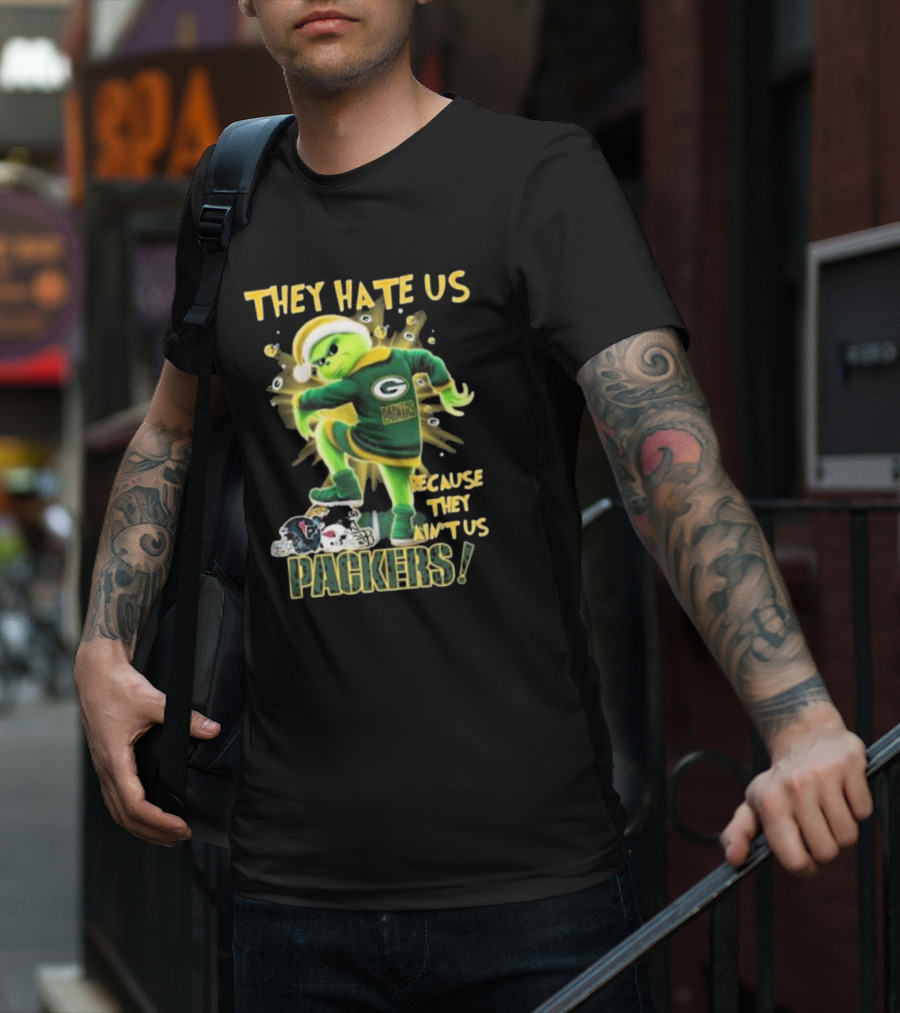 Green Bay Packers NFL The Grinch They Hate Us Because They Ain’t Us Packers T-Shirt