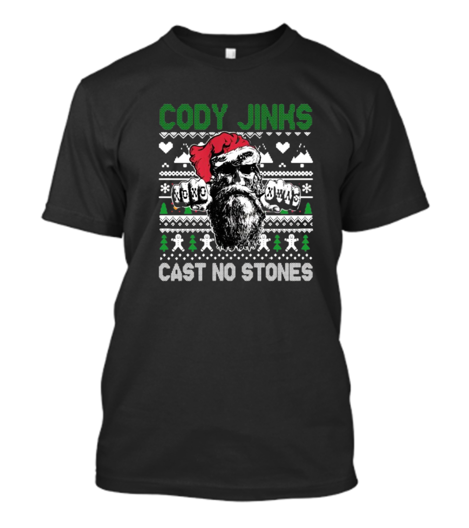 Cody Jinks Cast No Stones Santa Skull Ugly Christmas Sweater T-Shirt