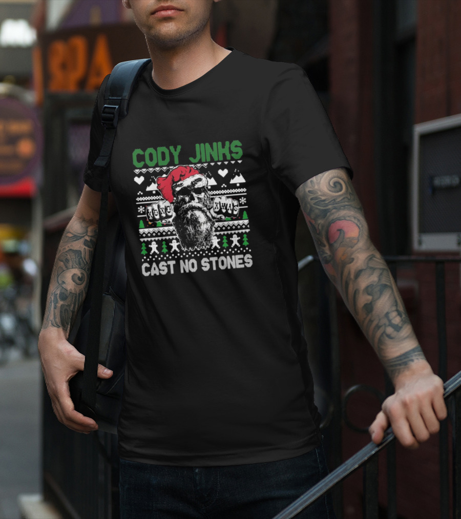 Cody Jinks Cast No Stones Santa Skull Ugly Christmas Sweater T-Shirt