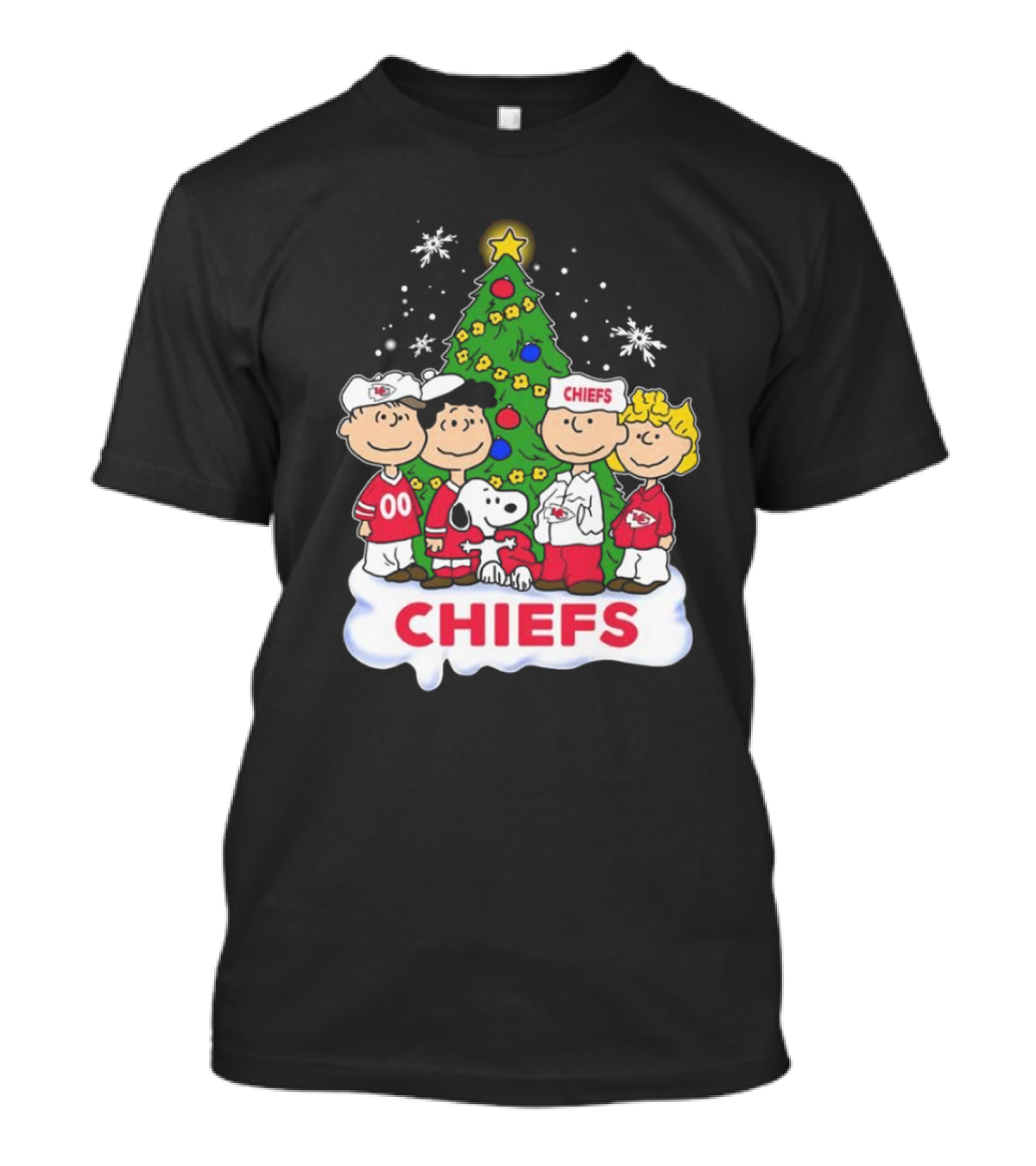 Kansas City Chiefs Snoopy Peanuts Christmas Tree Chiefs T-Shirt