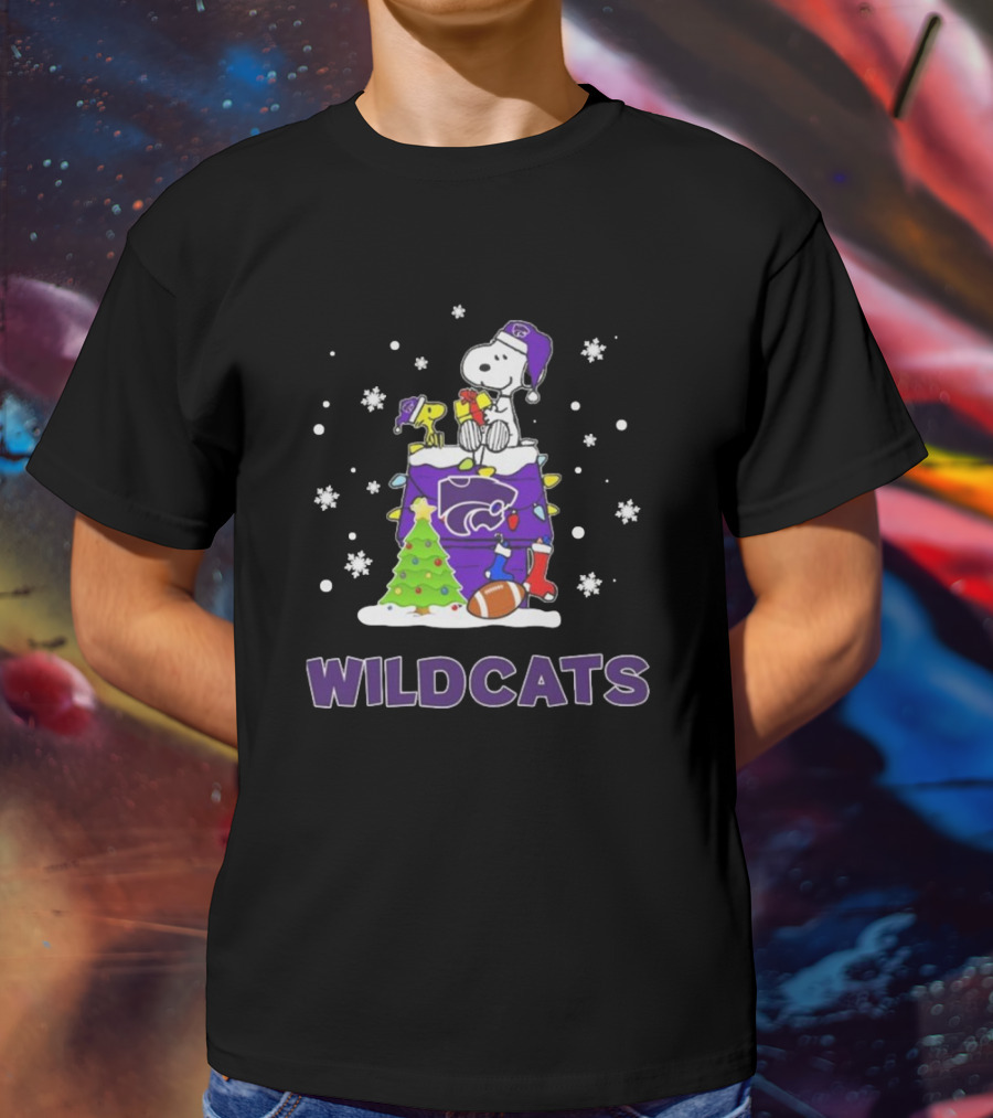 Kansas State Wildcats Snoopy Peanuts Christmas Wildcats T-Shirt