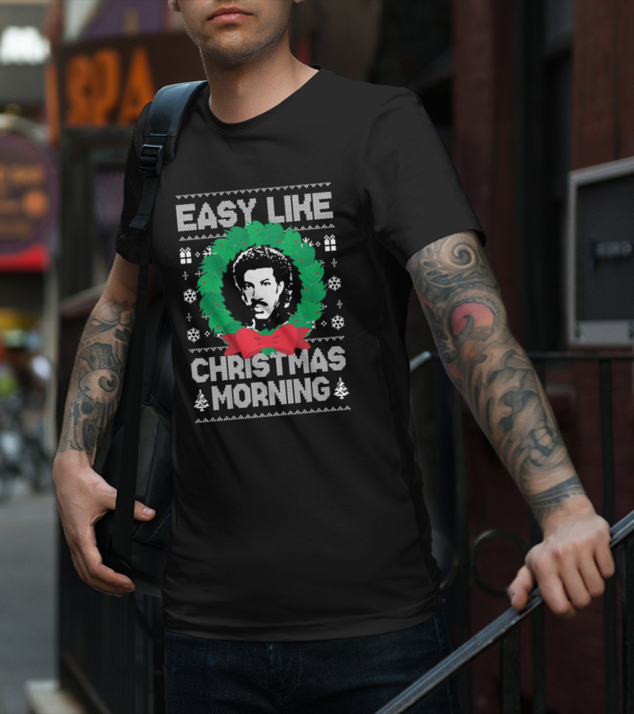 Easy Like Christmas Morning Lionel Richie Wreath T-Shirt