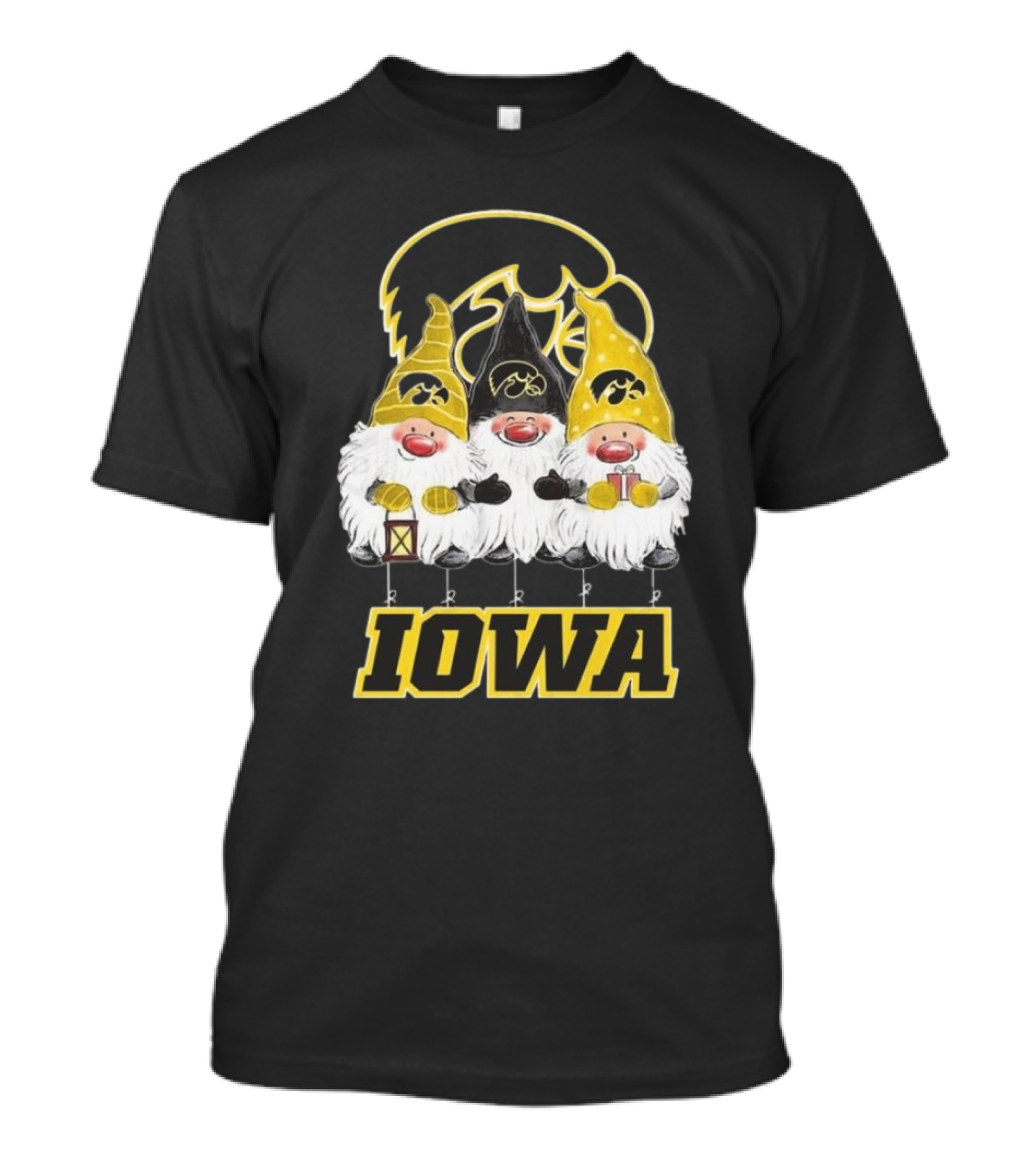 Iowa Hawkeyes Gnomes Merry Christmas T-Shirt