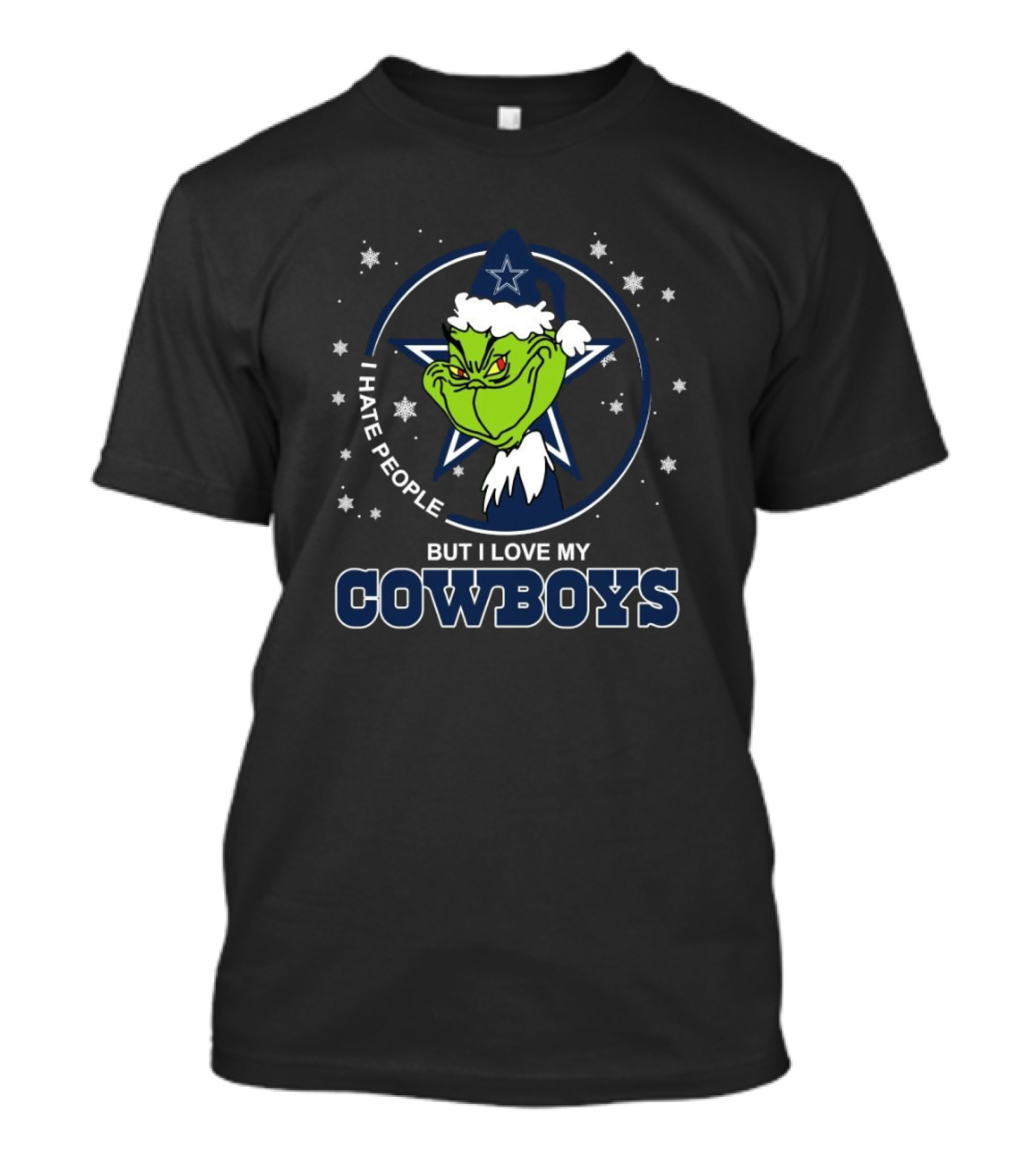 Original Grinch I Hate People But I Love My Dallas Cowboys Christmas T-Shirt