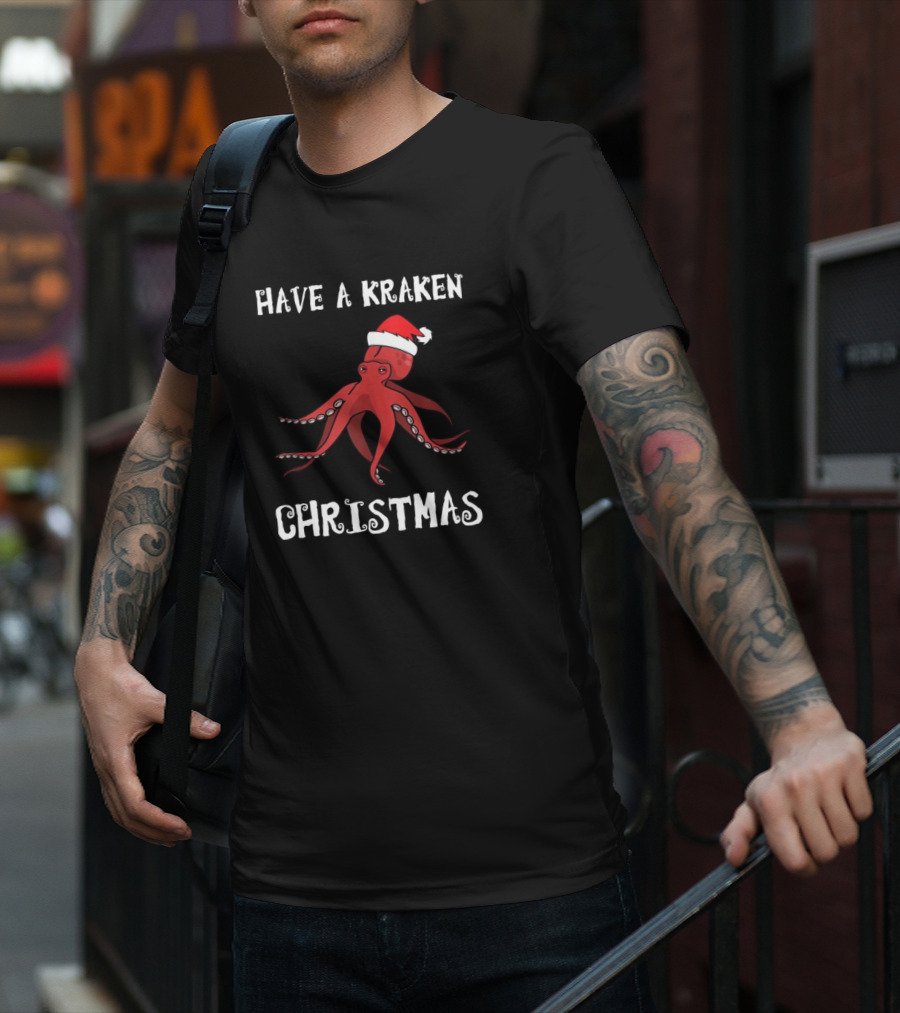 Have A Kraken Christmas Santa Hat T-Shirt