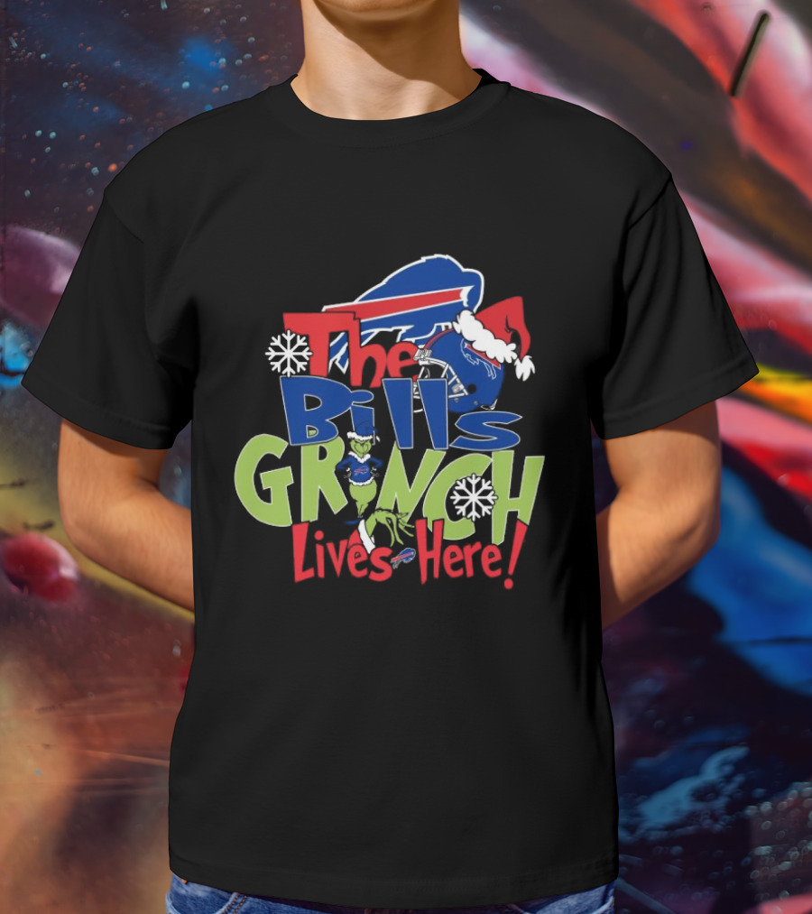 Buffalo Bills Grinch Lives Here Christmas T-Shirt
