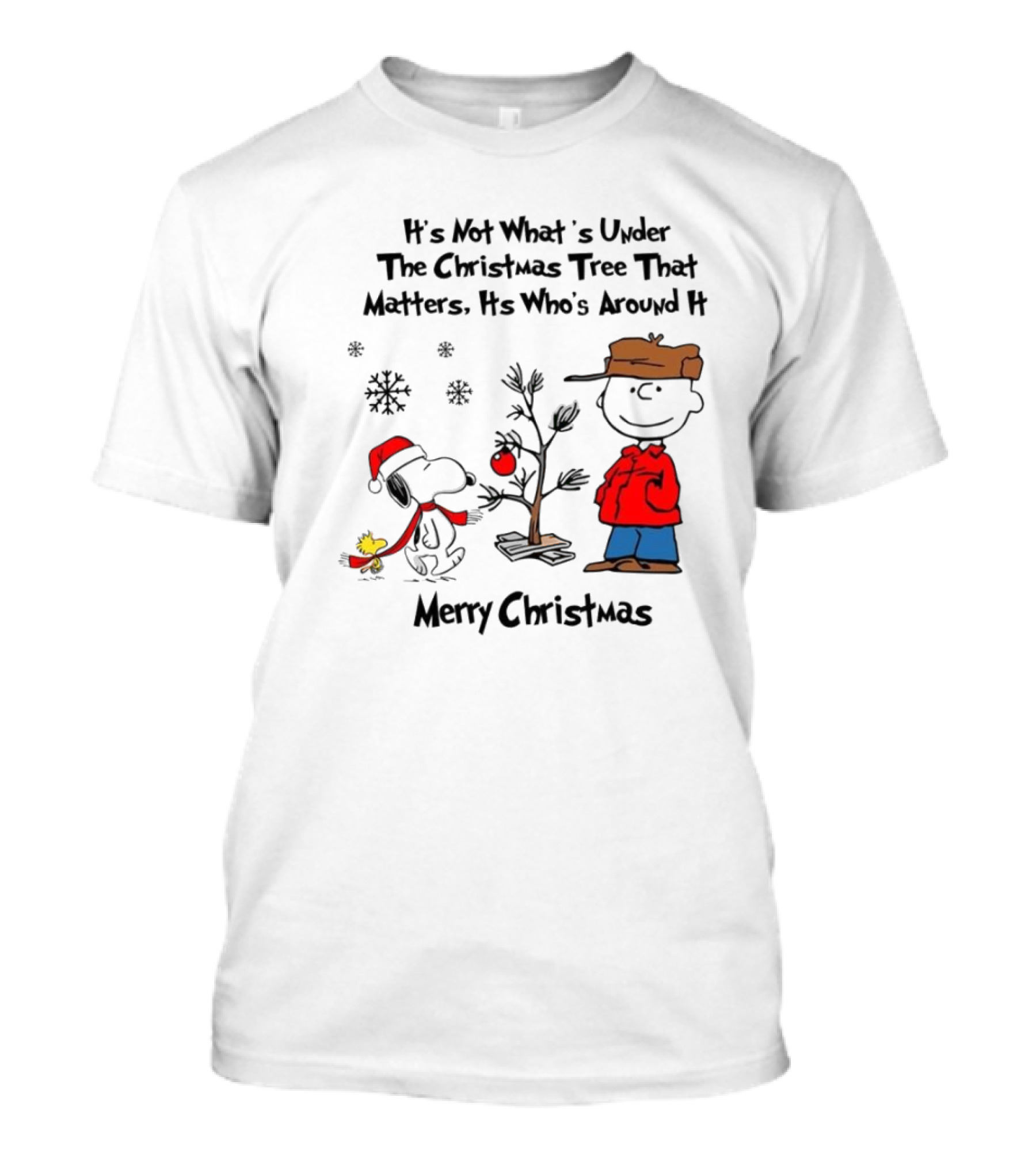 Snoopy Charlie Brown Woodstock Christmas Tree Matters Merry Christmas T-Shirt