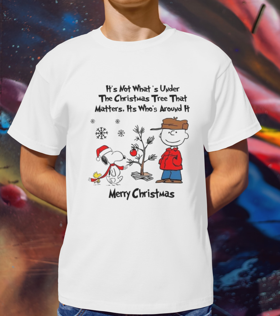 Snoopy Charlie Brown Woodstock Christmas Tree Matters Merry Christmas T-Shirt