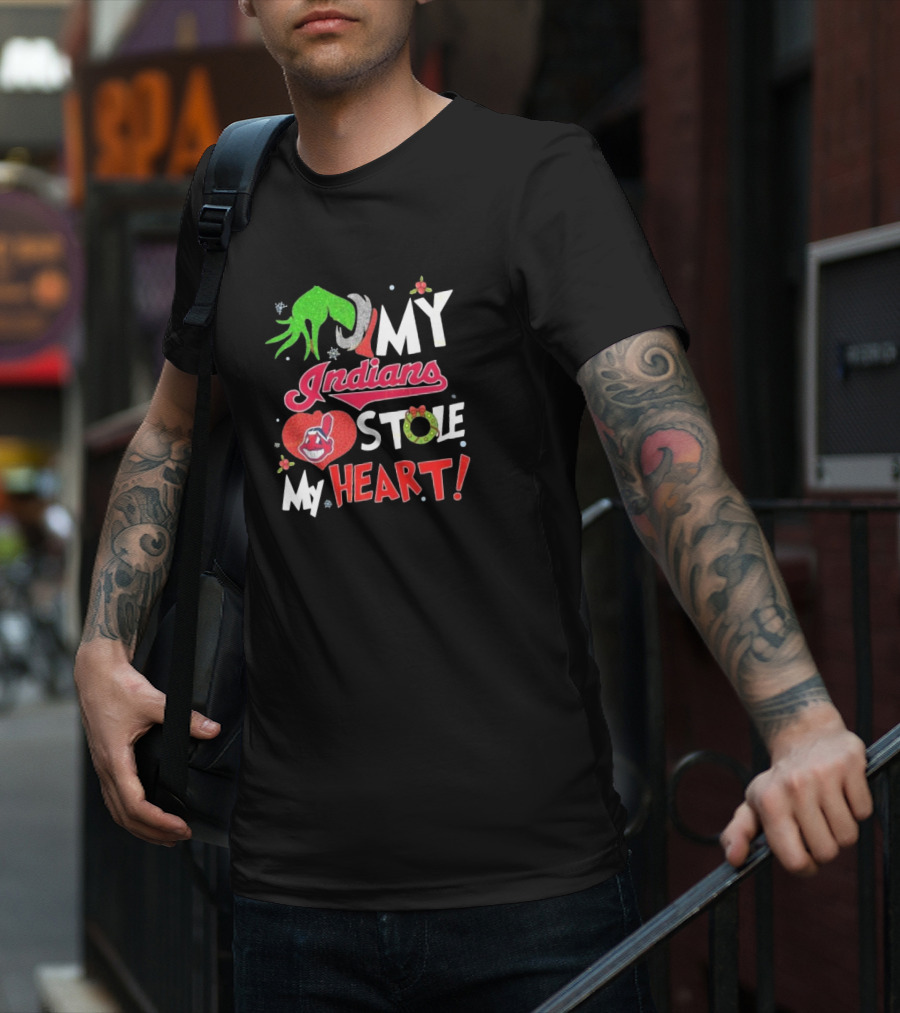 My Indians Stole My Heart Grinch Hand T-Shirt