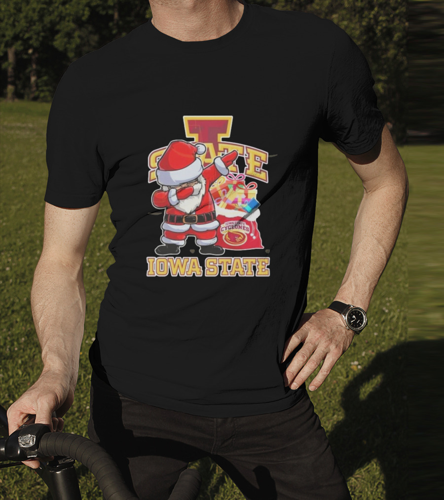 Santa Claus Iowa State Cyclones Dab Pose Holiday T-Shirt