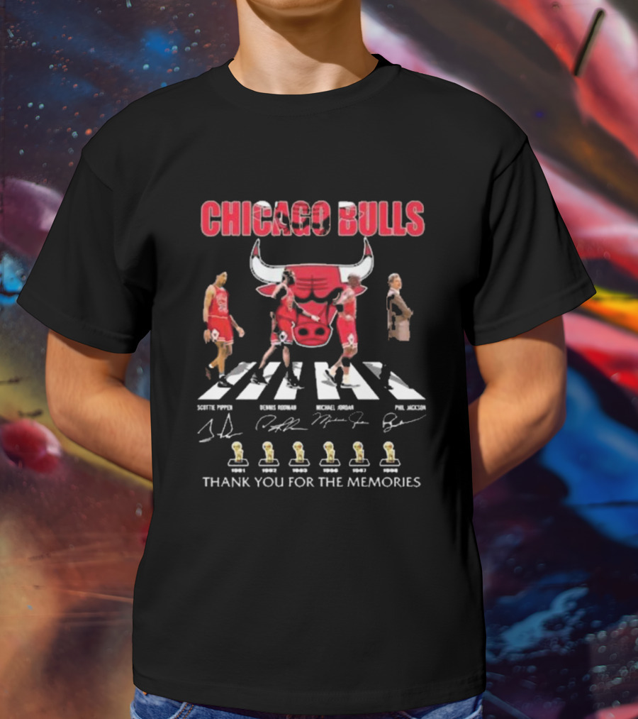Chicago Bulls Legends Forever Pippen Rodman Jordan Jackson Thank You For The Memories 1991 1992 1993 1996 1997 1998 T-Shirt