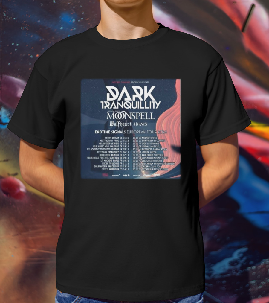 Dark Tranquillity Moonspell Wolfheart Hinayana Endtime Signals European Tour T-Shirt