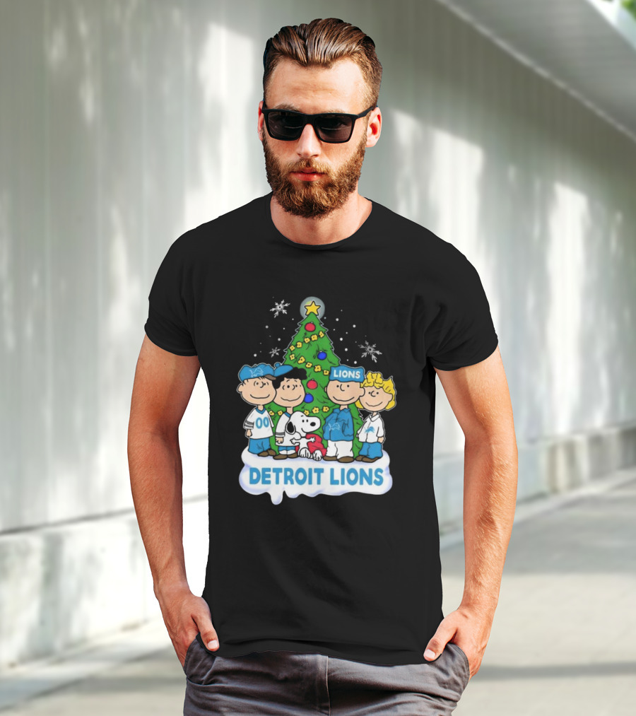 Peanuts Detroit Lions Merry Christmas T-Shirt