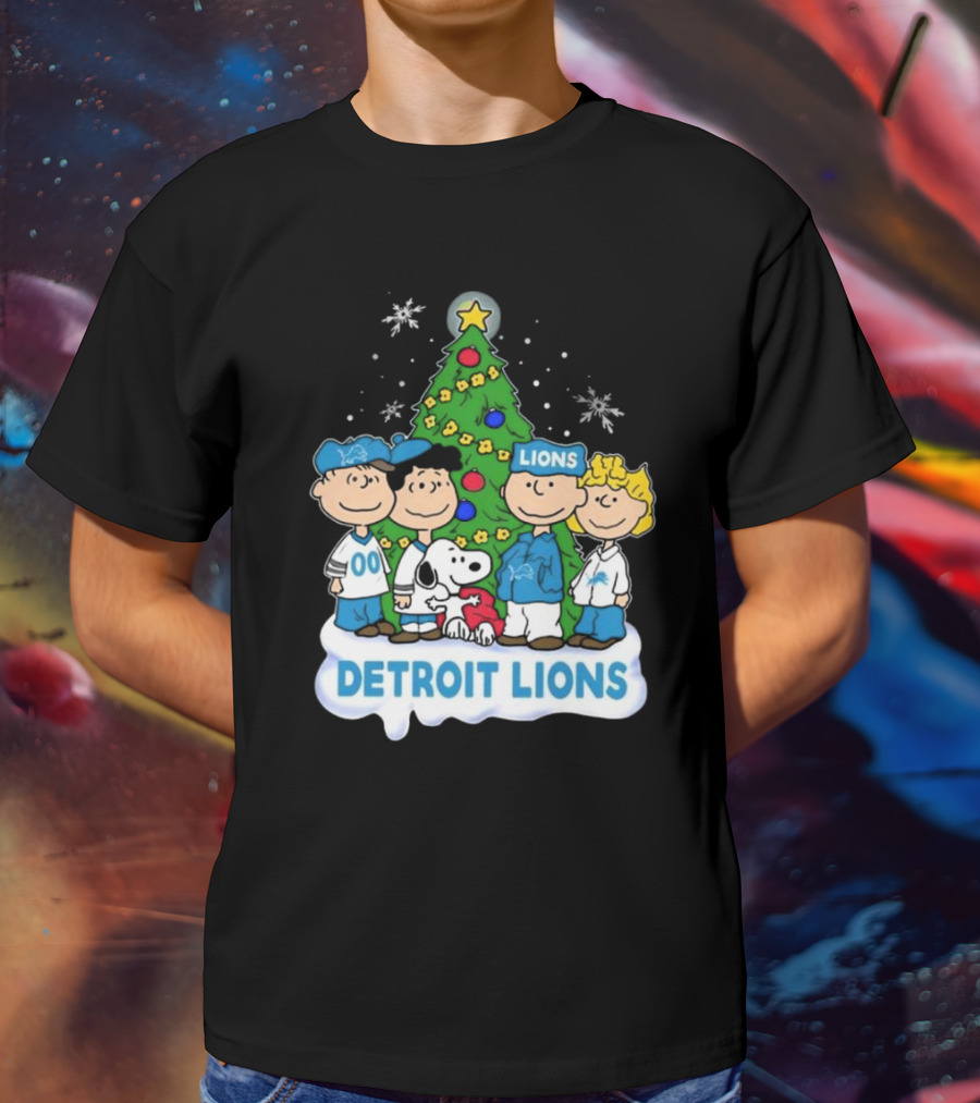Peanuts Detroit Lions Merry Christmas T-Shirt