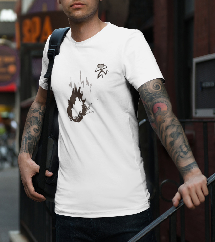 Big Trouble Trouble Brown Running From Fiery Explosion T-Shirt