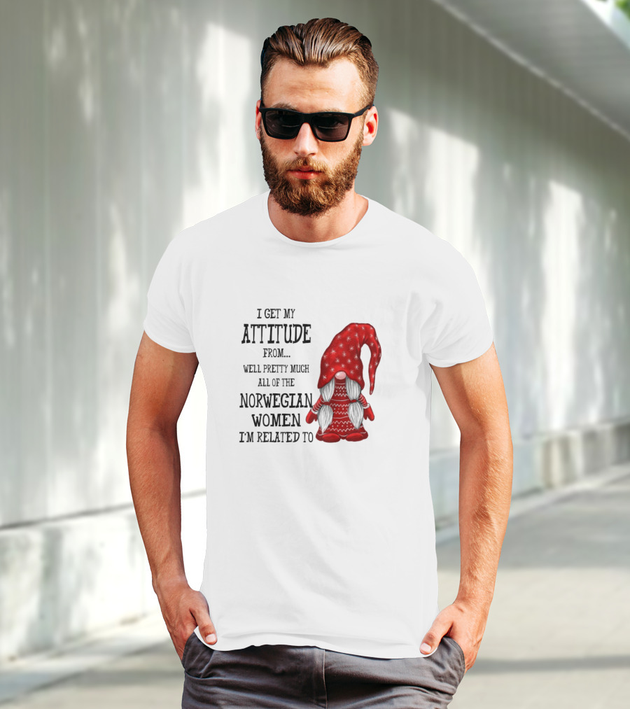 I Get My Attitude From Pretty Much All Of The Norwegian Women I'm Related To Gnome T-Shirt