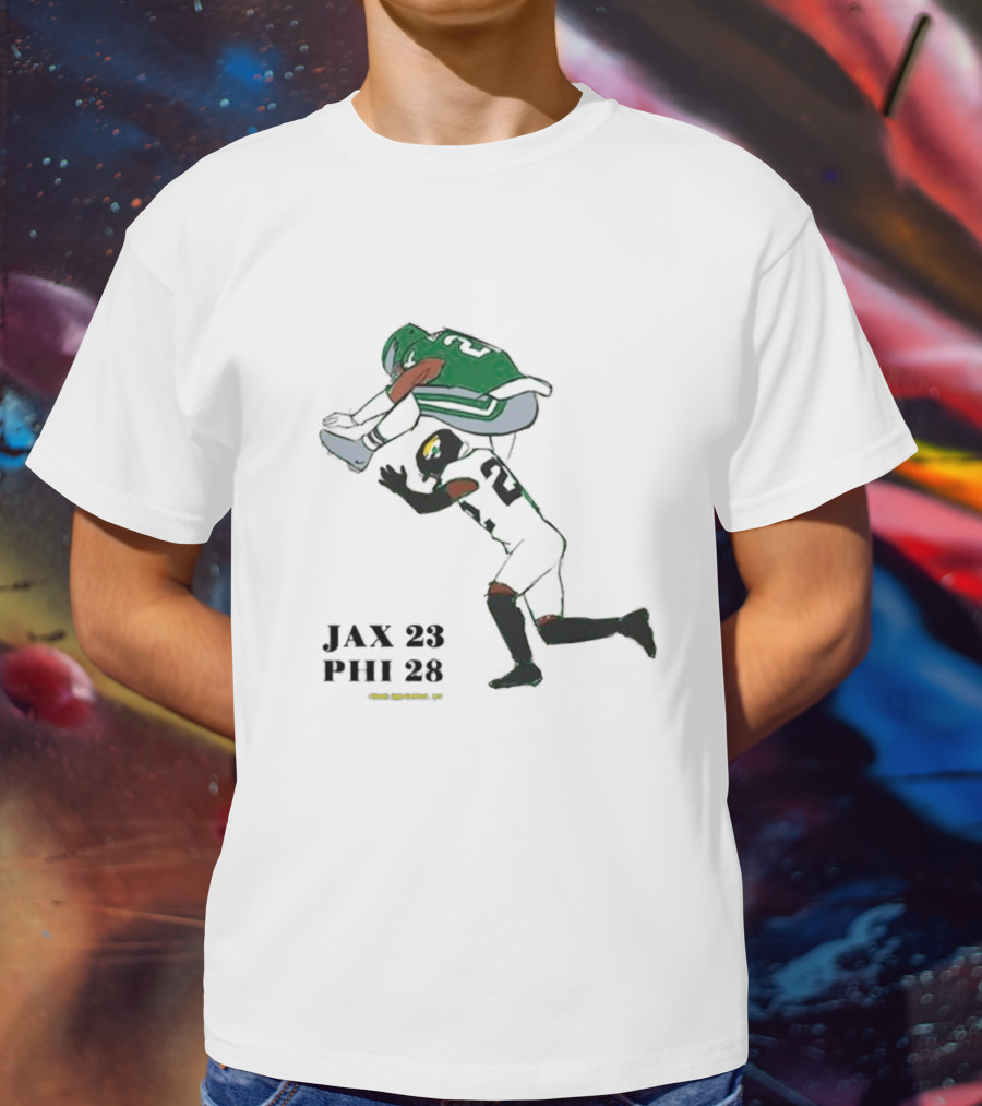 Jax 23 Phi 28 Philadelphia Eagles Saquon Barkley No-Look Hurdle NFL T-Shirt