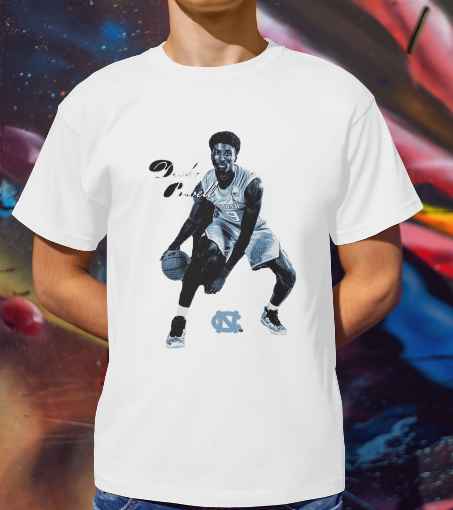 Drake Powell North Carolina Tar Heels Basketball Player With UNC T-Shirt