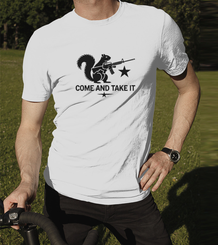 Peanut The Squirrel Holding Rifle Come And Take It Iconic Star T-Shirt