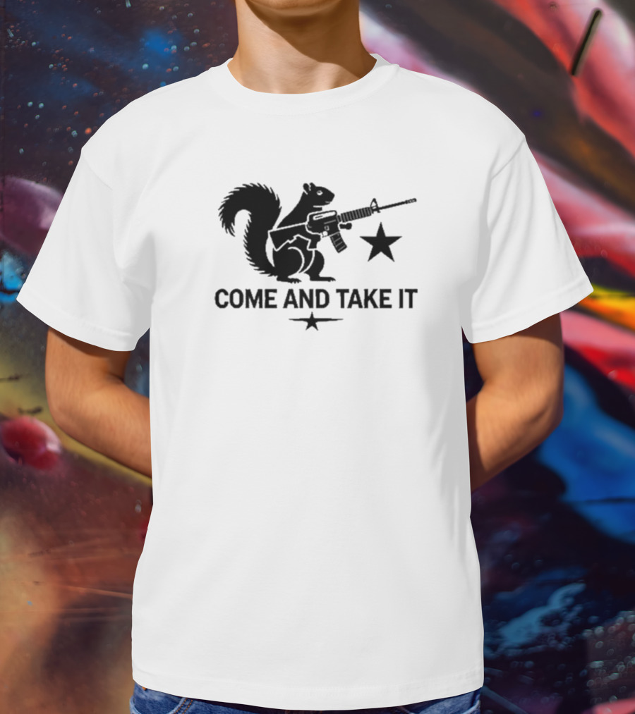 Peanut The Squirrel Holding Rifle Come And Take It Iconic Star T-Shirt