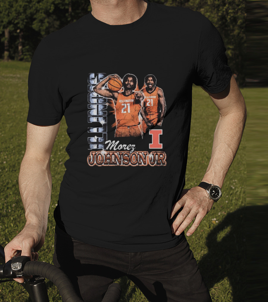 Illinois Fighting Illini Morez Johnson Jr Basketball Retro 90s T-Shirt