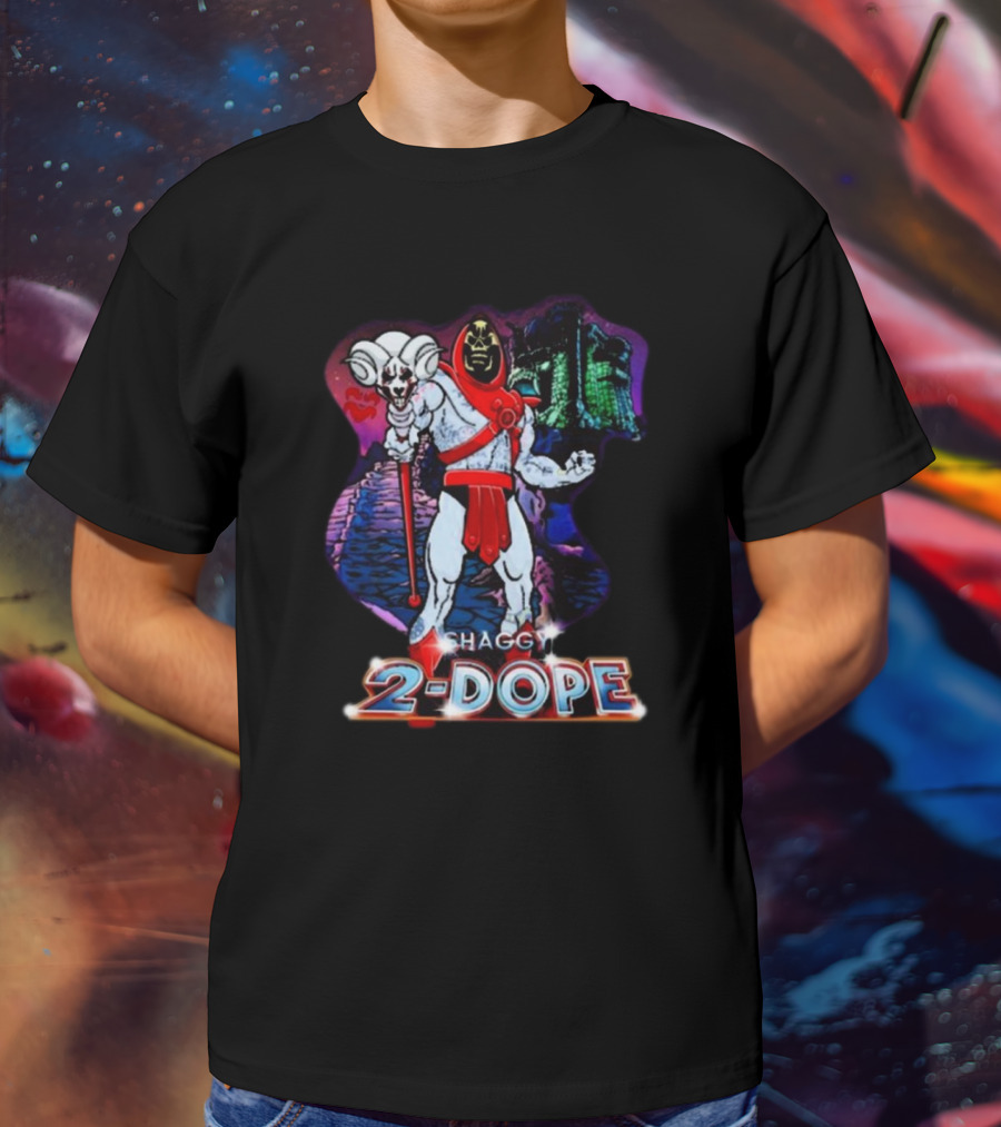 Shaggy 2 Dope Skeletor Mashup With Vintage Castle Background T-Shirt