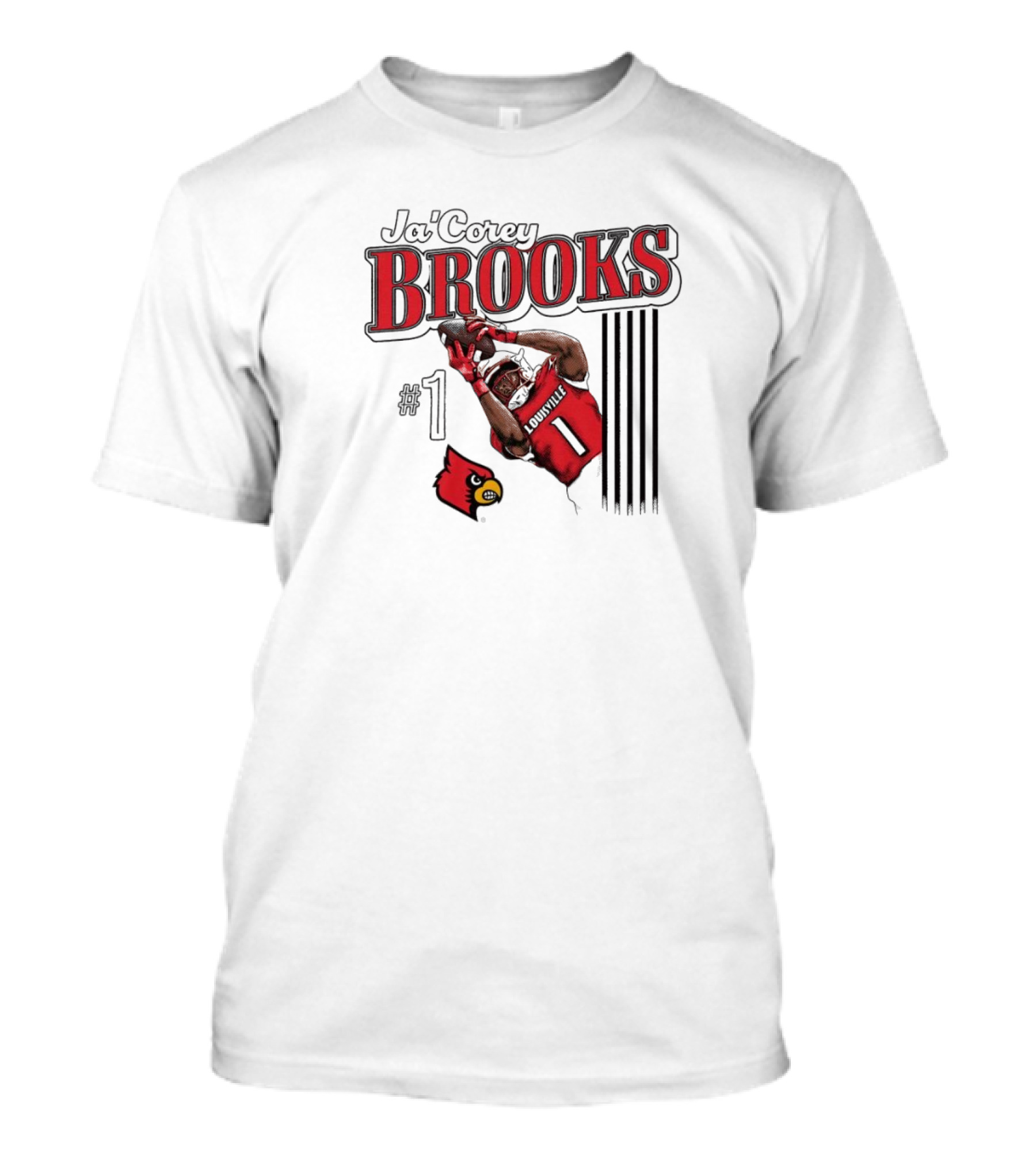 Ja’Corey Brooks Louisville Cardinals #1 Illustrated T-Shirt