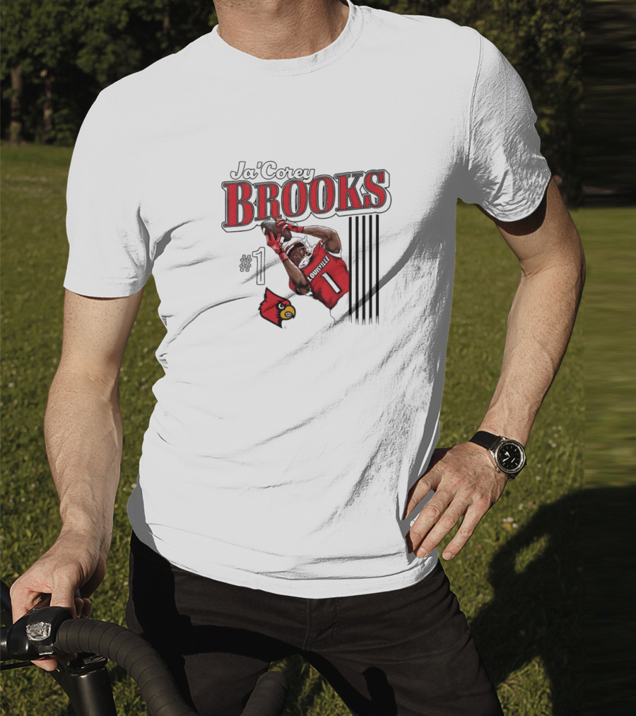 Ja’Corey Brooks Louisville Cardinals #1 Illustrated T-Shirt