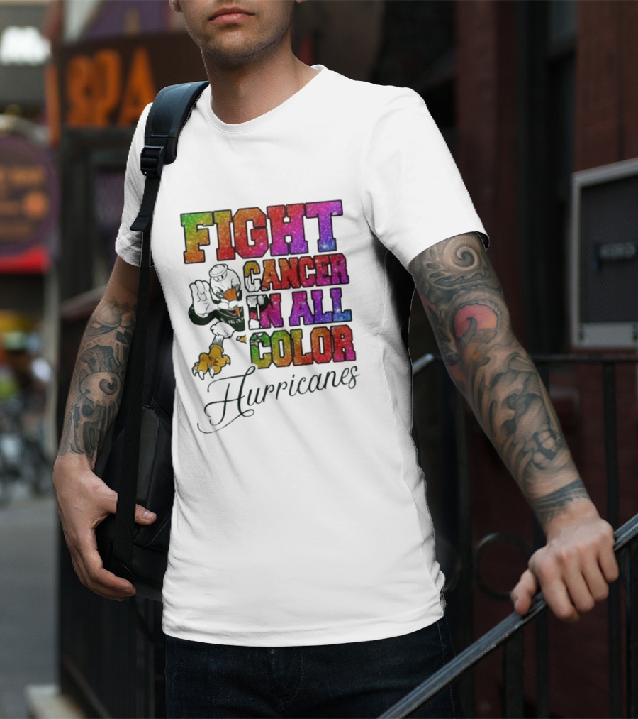 Miami Hurricanes Fight Cancer In All Color T-Shirt