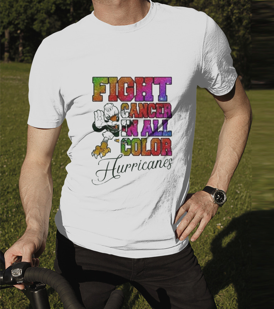 Miami Hurricanes Fight Cancer In All Color T-Shirt