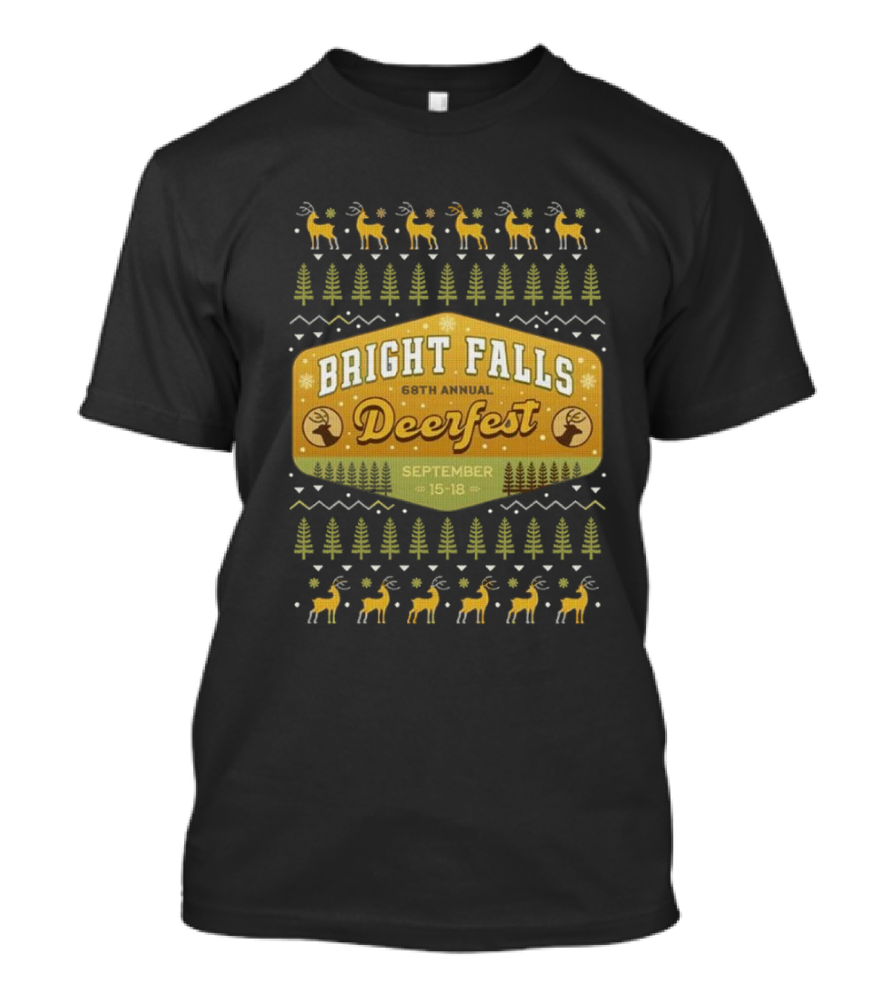Bright Falls 68th Annual Deerfest September 15-18 Ugly Christmas T-Shirt
