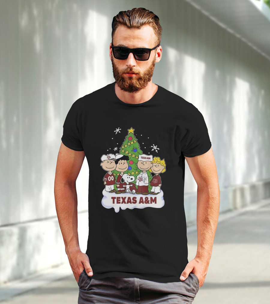 Texas A&M Peanuts Characters Christmas T-Shirt