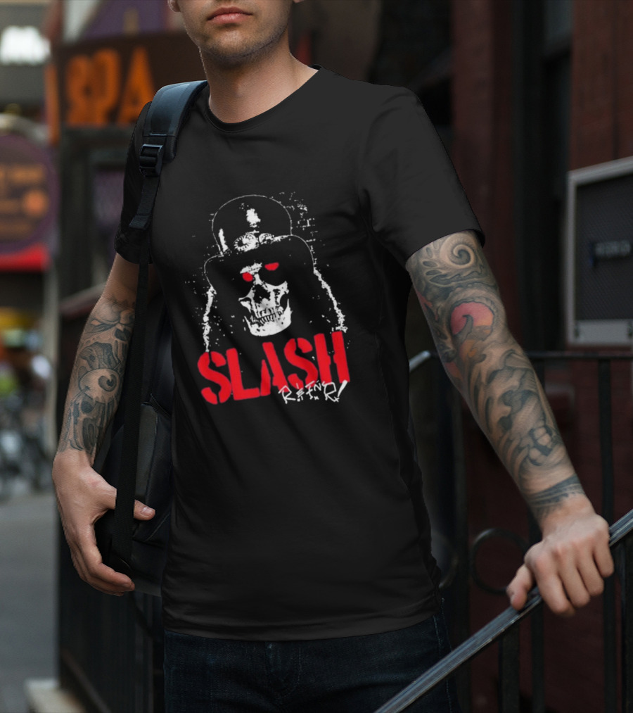 Slash Reaper Skull Top Hat Grunge T-Shirt