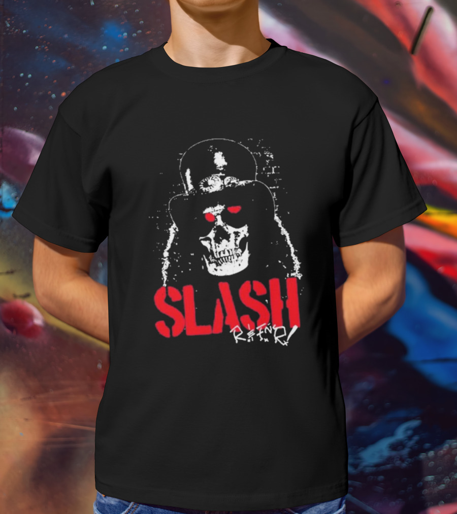 Slash Reaper Skull Top Hat Grunge T-Shirt