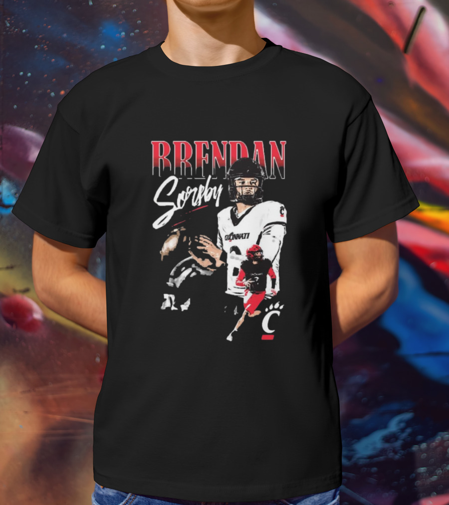 Brendan Sorsby Cincinnati Bearcats NCAA Football Player T-Shirt