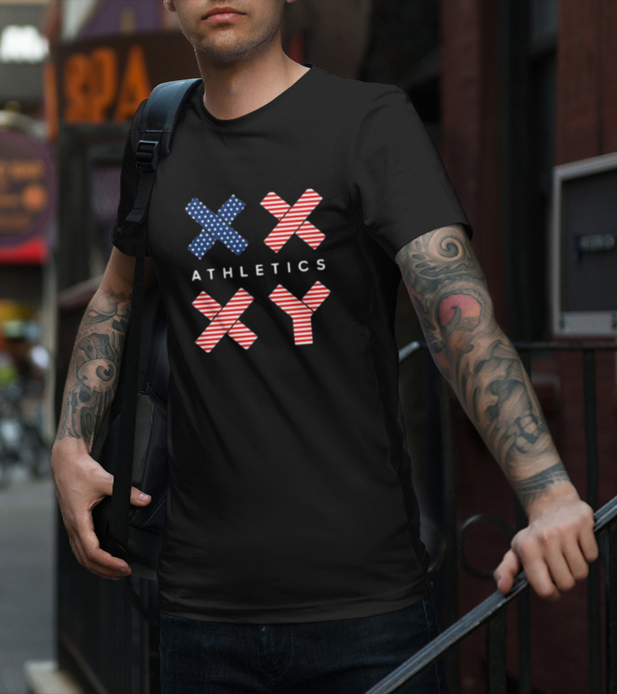 Jennifer Sey XX-Xy Athletics Stars And Stripes USA Flag T-Shirt
